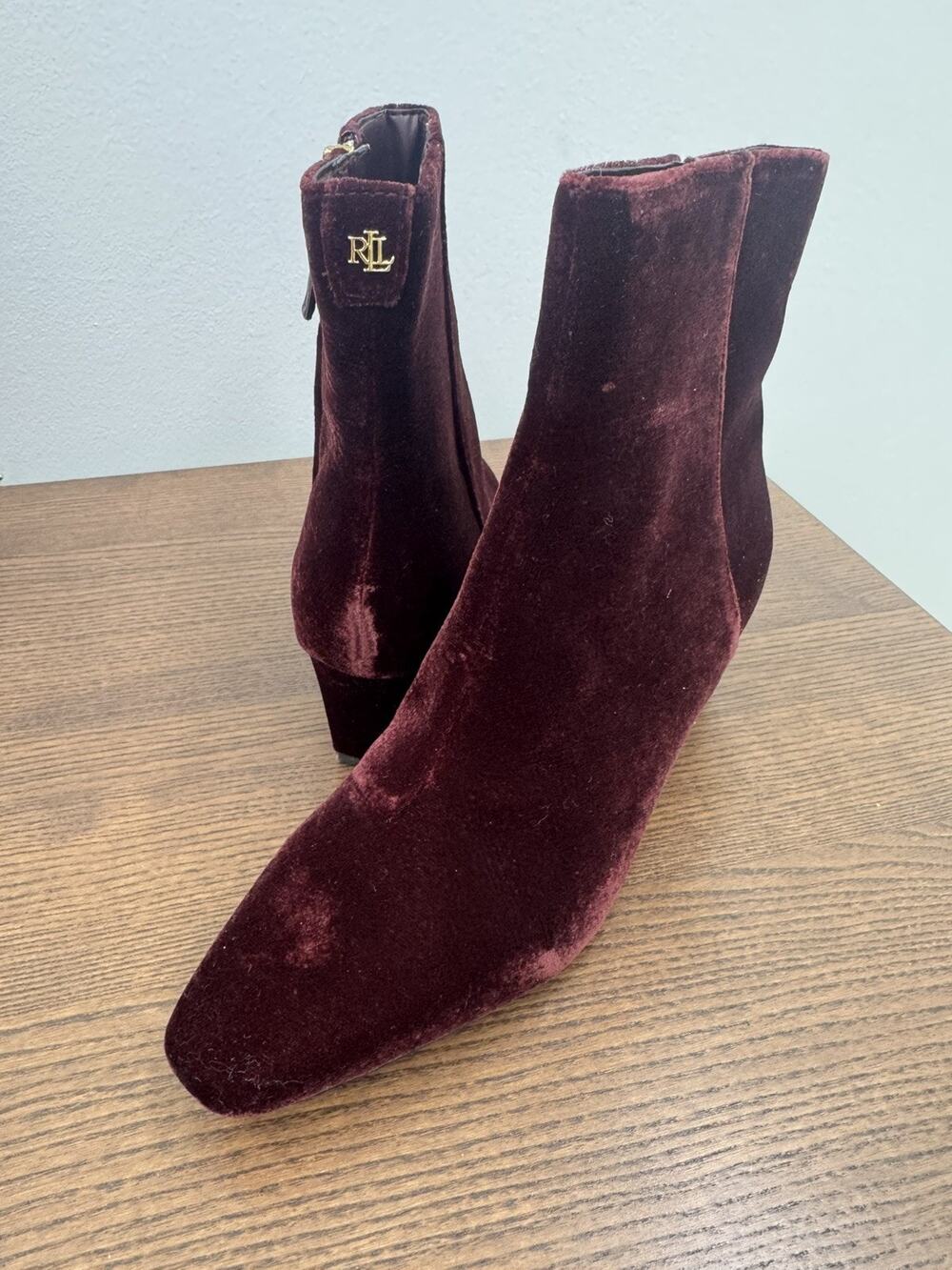 Lauren Ralph Lauren Willa SUEDE BURGUNDY BOOTS 7B (M) (SHO200THRIFTY